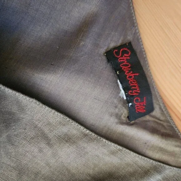 Green Floral Emboirdered Midi Dress Fairy Goblincore Whimsical Artsy Sleeveles S - Picture 11 of 12